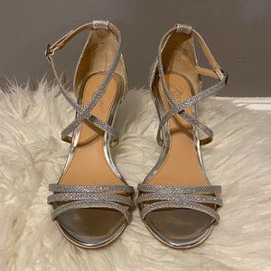 Badgley Mischka Silver Strappy Sandal